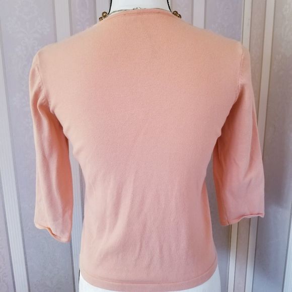 Embroidered Flower Beads Cardigan Sweater Orange S - Picture 4 of 5